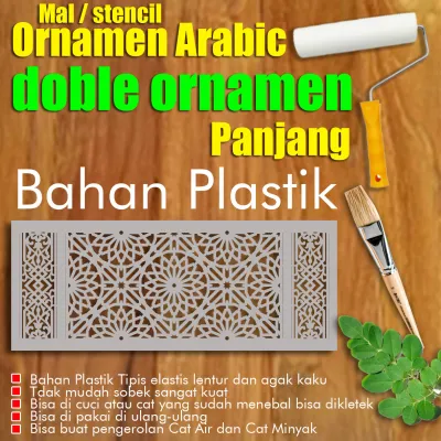 STENSIL MAL ORNAMEN ARABIC doble ornamen Panjang