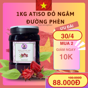 1kg Atiso Đỏ Ngâm Đường Phèn ( dạng lỏng có hoa ) Siro Syrup Đa