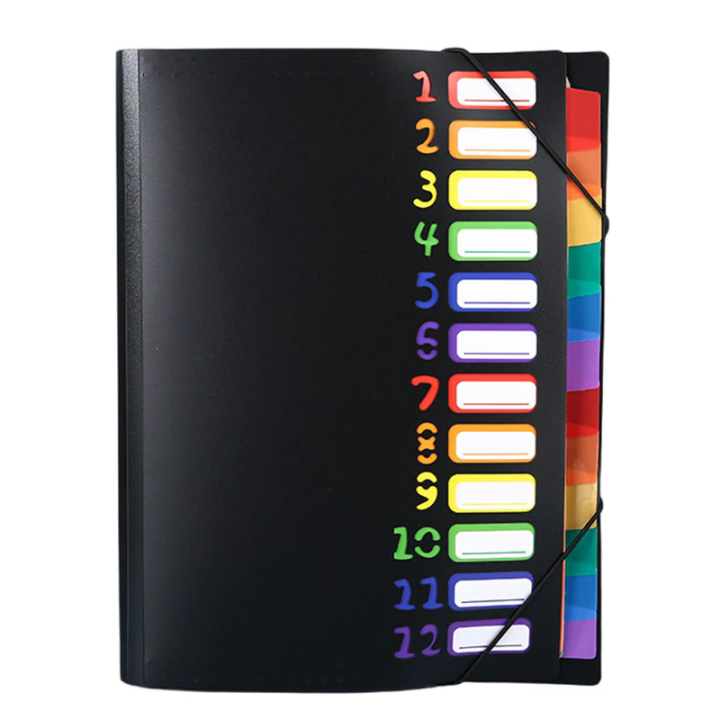 Expanding File Folder 12 Pocket Expandable Sorting Folder Letter Size ...