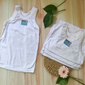 Kaos anak laki-laki dan perempuan usia 1 sampai 12 tahun / Singlet Anak PUTIH