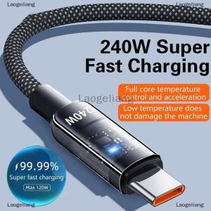 [COD] Laogeliang 240W USB Type C Cable Fast Charging Cable For Laptop Tablet IPhone 16 15 Samsung Xiaomi 15 Huawei Phone USB C Charger Cord 1m 2m