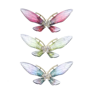 เข็มกลัดผีเสื้อทำด้วยมือที่ซับซ้อนดีไซน์ Resin Bening อุปกรณ์เสริมเข็มกลัดแฟชั่นปกเสื้อที่ทนทานสำหรับผู้หญิงและวัยรุ่น