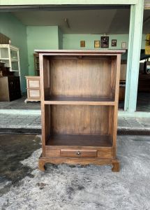 ชั้นวางของ ชั้นหนังสือไม้สัก แบบซี่ 2 ชั้น ขนาด กว้าง70ลึก30สูง110ซม.(งานไม้สักแท้หลังหลัง) จัดส่งฟรี!