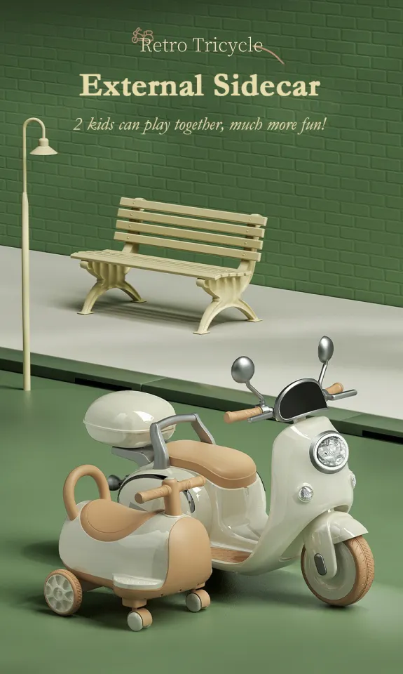 Sidecar Tricycle In NEW】SG Ready Stock☆Retro Electric Tricycle