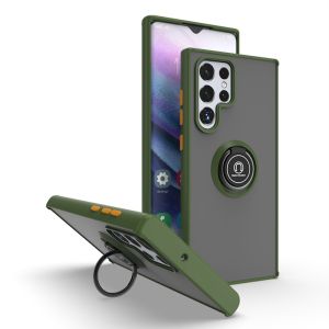 FLOVEME Magnetic Armor Phone Case For Samsung S23 S22 S21 Ultra S23 S22 S21 Plus With Ring Holder TPU Shockproof Back Cover For Samsung S23 S22 S21