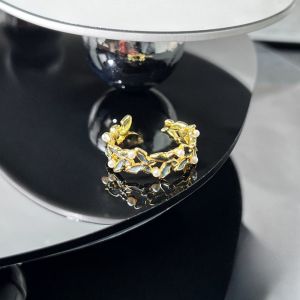 COSE Exquisite Enamel Ring Chinese Style Translucent Metal Open Rings Non Adjustable Copper Chinese Vintage Rings Jewelry Gift