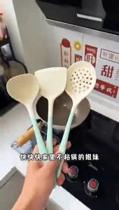 3Pcs/Set Kitchenware Silicone Shovel Spoon Colander High Temperature Cooking Non-stick Cookware CPD