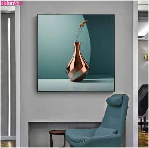 Himalaya Painting 40cmx40cm Metal Abstract Vase Design Frameless Waterproof Sintraboard Decorative Wall