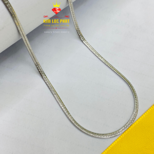 Dây chuyền bạc ý S925 xi bạch kim kiểu ép móc máy dày 04mm bản 2.5mm Mặt dây chuyền thánh giá bạc mạ vàng trắng Vòng cổ nữ bạc S925 KIM LỘC PHÁT