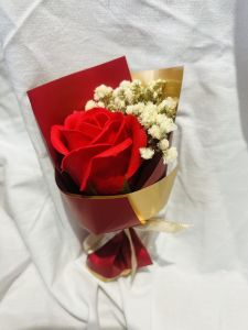 3 Forks Soap Flower Simulation Decoration Home Bedroom Living Room Valentines Day Mothers Day Gift Carnation Soap Flower Wedding Present Bouquet