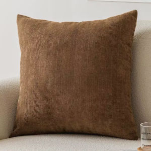 Throw Pillow Cover Textured Chenille Dutch Velvet Solid Soft Decorative Sofa Cushion Case
