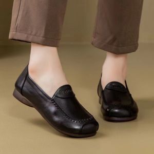 Genuine Soft Leather High-Quality WomenS Shoes Comfortable Ultra-Soft Leather Shoes With Cowhide Soft Soles WomenS Loafers For Mothers