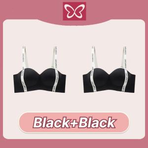 [Buy 1 Take 1]Chicee Seamless Breathable Push Up Bra With Letters Small Chest Gathered Bralette Comfortable Adjustable No Wire Underwear
