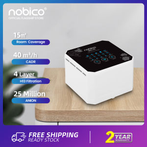 Nobico Air purifier For Home And Room with high-efficiency composite HEPA Filter4 Stage H13 HEPA filterportable air Cleaner For VirusAnti Allergies with Germicidal Light Sterilizer25 Million Negative Ion[Lifetime free filter]
