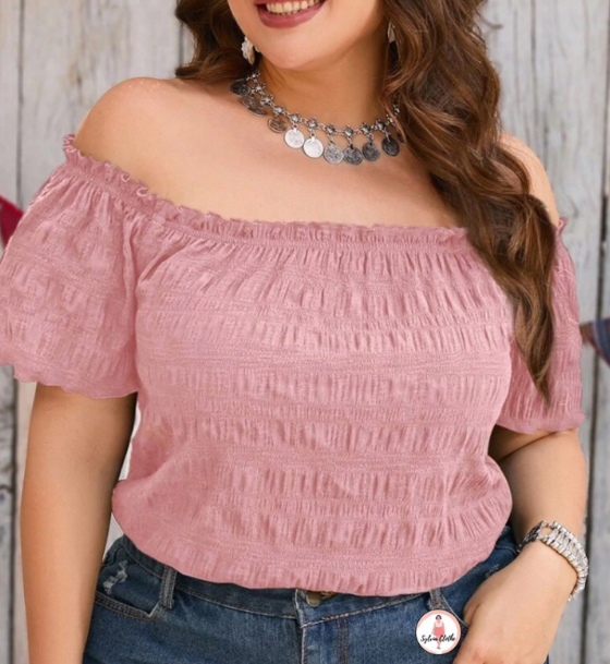 andequal volume off shoulder blouse ピンク volume off shoulder blouse – andequal