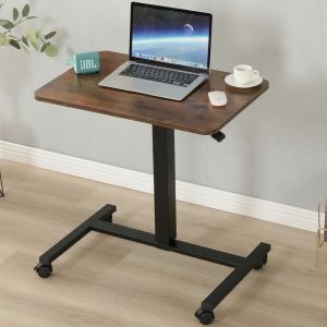 Mxtark Pneumatic Table Portable Desk 28 inches Desk Computer Table Adjustable Height Standing Desk