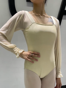 Khiêu Vũ leotards cho phụ nữ ba lê bodysuit Lưới Tay áo dài múa ba lê leotards Thể dục dụng cụ leotards bodysuit ba lê trang phục
