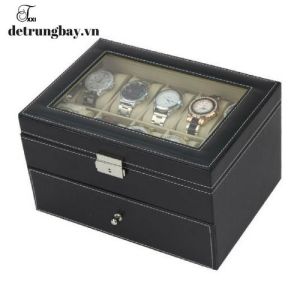 Hộp đựng đồng hồ kính mắt và phụ kiện 2 tầng 21 ngăn cao cấp