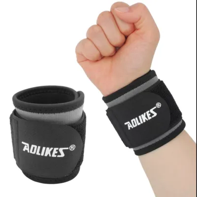(1 Pair)Aolikes Adjustable Sport Wristband Wrist Brace Wrap Bandage Support Band Gym Strap Safety sports wrist protector Hand Bands-FH16
