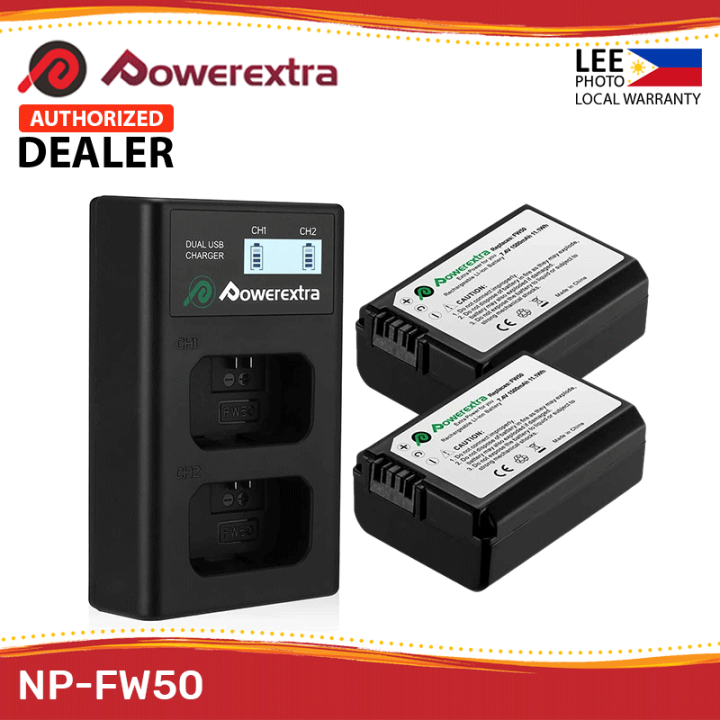 Powerextra NPFW50 Pack Replacement Sony NP-FW50 Battery Smart