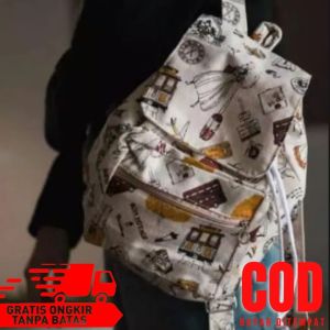 Ransel Serut Wanita Fashion Tas Remaja Perempuan Kanvas Tebal Wangi Kekinian