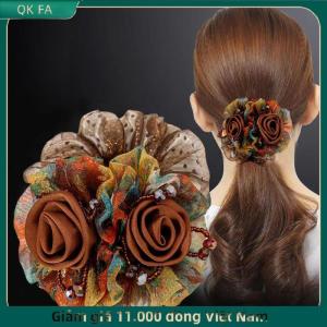 QK FA ✨ Hoa Tóc Ban Nhạc Phụ Nữ Thanh Lịch Của Ban Nhạc Cao Su Đơn Giản Lớn Scrunchies Phụ Kiện Tóc Cho Phụ Nữ