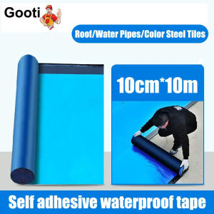 Upgrade Thicken 30/50cm Blue Silver Heat Insulation Aluminum Foil Butyl Waterproof Tape for Wall Roof Leaks Super Strong Butyl Sealant Repair Color Steel Tile Crack Sticker Pandikit Sa yero Bubong Tape Self-adhesive Memne