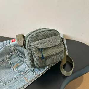 JOANNA BAG #4068 KOREAN CANVAS FASHION CORDUROY SMALL CROSSBODYBAG HANDMADE CASUAL SLING SHOULDER BAG FOR WOMEN