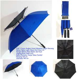PAYUNG GOLF JUMBO 2 SUSUN BAHAN ANTI UV RANGKA FIBER KUAT 007