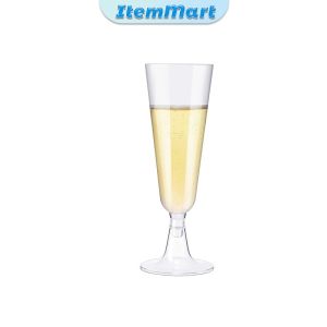 ItemMart 6pcs/set Disposable Wine Glasses Party Transparent Hard Plastic Champagne Flutes