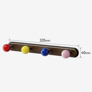 FFBH Wall Hanging Hooks High Load-bearing Colorful Clothes Rack Wooden Row Hook Bathroom Without Drilling Interior Door Keys Hanger R7Q2P