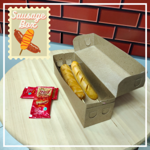(50 pcs) KOTAK CORNDOG BOX SOSIS BAKAR BOX CORNDOG KEMASAN CORNDOG / SOSIS BOX HOT DOG