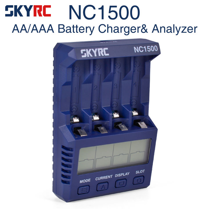 Skyrc nc1500 5V 2.1A 4 slots LCD AA AAA battery charger & analyzer NiMH ...