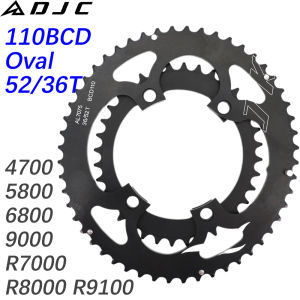 DJC 110bcd 4 Bolts Road Bike Chainring Round Oval 2x Chainring Double 50t 34t 52t 36t 53t 39t 50/34 52/36 53/39 for Shimano 4700 5800 6800 9000 R3000 R7000 R8000 R9100
