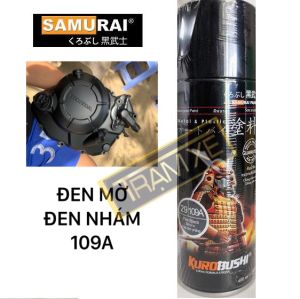Chai Sơn xịt Samurai màu đen mờ đen nhám 109A 400ml chuyên sơn xịt xe máy và ô tô kháng xăng chống nứt nẻ độ bền cao thương hiệu Nhật