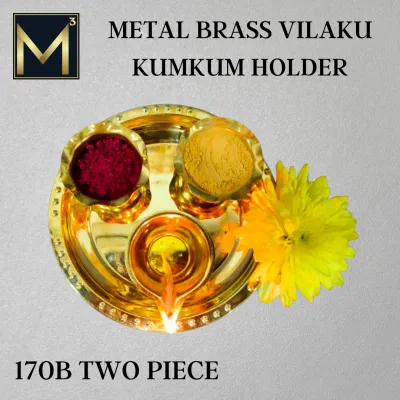 Original Brass Vilakku With KumKum Holder Suitable For Pooja /Festival Decoration/Home Deocration/MC170
