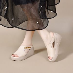 Free Shipping New Summer WomenS Wedge Sandals With A Square Toe Fashionable And Comfortable Platform Design
