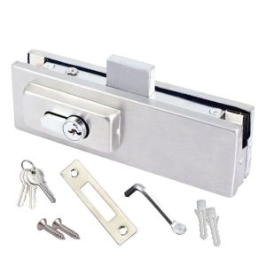 Glass Door Lock Stainless Steel Glass Gate Floor Latch Fit For 8-12mm Thickness  Durable And Anti-Corrosion