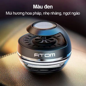 Nước hoa ô tô Atom cao cấp tỏa hương khử mùi oto sử dụng pin năng lượng mặt trời khuếch tán khắp xe chai lọ nước hoa để gắn kẹp taplo trang trí ôtô xe hơi