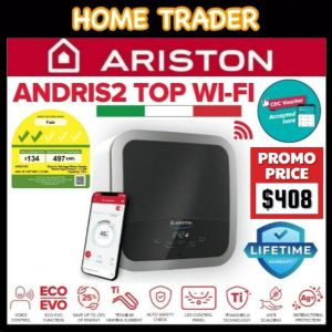 ARISTON ✦ ELECTRIC STORAGE WATER HEATER ✦ ANDRIS2 TOP WIFI ✦ 30L CAPACITY