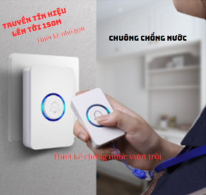 Chuông Cửa Không Dây AD08 Chống Nước 36 nhạc chuông 3 mức âm lượng khoảng Cách 300m