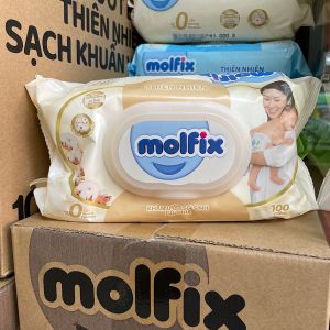 [Sỉ thùng 12 Gói] Khăn ướt Molfix Thiên nhiên - Gói 100 miếng (BIBISTORE)