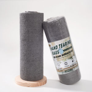 20 Sheets Hand-torn Reusable Kitchen Cleaning Cloth Roll Super Absorbent Non-Stick Microfiber Towel