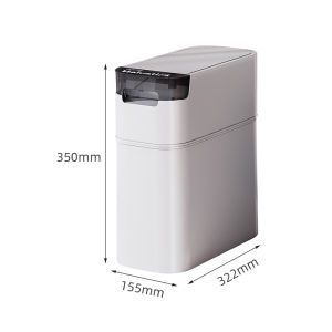 I know Slim Press-Type Trash Can with Lid - High-Capacity Stylish Design for Home Use (Bathroom Living Room Kitchen)