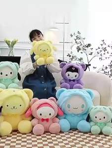 Sanrio 25Cm Anime Kuromid Toys Kawaii Mymelody Cinnamorol Plush Soft Stuffed Animals Doll Plushie Pillow Xmas Gift Decor