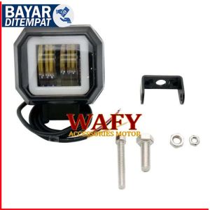 Lampu LED Tembak Sorot X2 Kotak Bulat 20 Watt 4D Mobil Motor Daymaker 20Watt 20W Cutoff