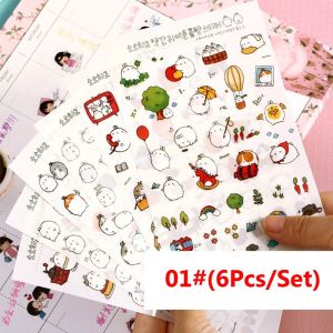 GIORGIONE Kawaii PVC School Supplies Molang Rabbit Laptop Sticker Self Adhesive DIY Stationery Decoration Phone Bottle Decoration Sticker Journal Diary Stationery Sticker Kawaii Stationery Sticker