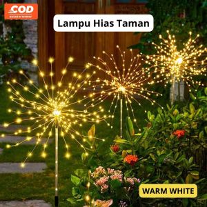 COD QUASHON Lampu Taman Hias Tancap Solar Power Waterproof Warm White / lampu taman tiang outdoor tenaga surya matahari tahan anti air led / lampu tiang teras depan rumah trans model terbaru / lampu teras tenaga surya waterproof  / lampu hias taman led
