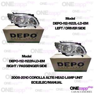 2008-2010 COROLLA ALTIS HEAD LAMP UNIT ECE.ELEC/MANUAL DEPO-112-1122-LD-EM
