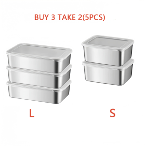 Stainless Steel Food Storage Box Without Bisphenol A Reusable And Stackable Suitable For Storing Fruits Meat Vegetables Etc. Ideal Choice For Refrigerators Freezers And Food Storage Rooms Vacuum Fruit Boxes For Freshness Preservation